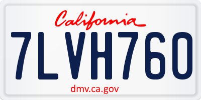 CA license plate 7LVH760