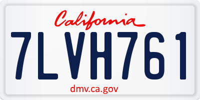 CA license plate 7LVH761