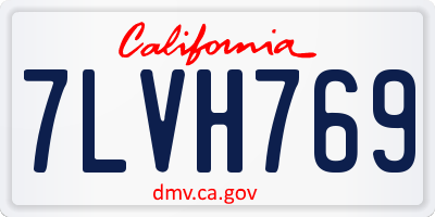 CA license plate 7LVH769