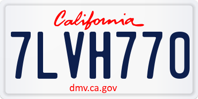CA license plate 7LVH770