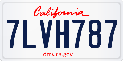 CA license plate 7LVH787