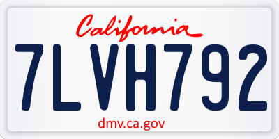 CA license plate 7LVH792