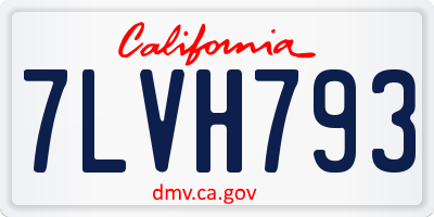 CA license plate 7LVH793