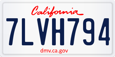 CA license plate 7LVH794