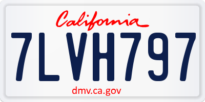 CA license plate 7LVH797