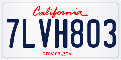 CA license plate 7LVH803