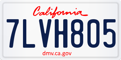 CA license plate 7LVH805