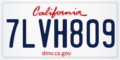 CA license plate 7LVH809