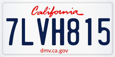 CA license plate 7LVH815