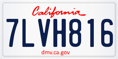 CA license plate 7LVH816
