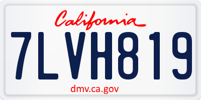 CA license plate 7LVH819