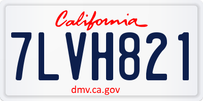 CA license plate 7LVH821