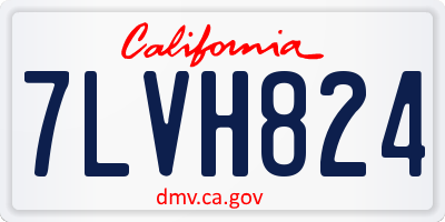 CA license plate 7LVH824