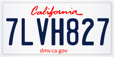 CA license plate 7LVH827