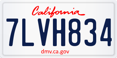 CA license plate 7LVH834