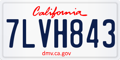 CA license plate 7LVH843