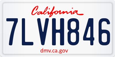 CA license plate 7LVH846