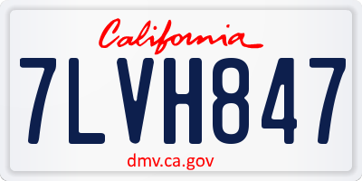 CA license plate 7LVH847