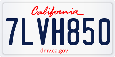 CA license plate 7LVH850