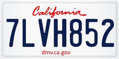 CA license plate 7LVH852