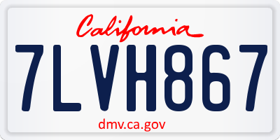 CA license plate 7LVH867