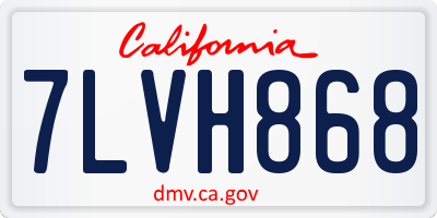 CA license plate 7LVH868