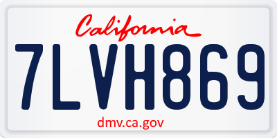 CA license plate 7LVH869