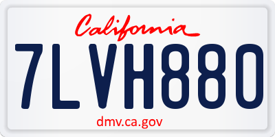 CA license plate 7LVH880