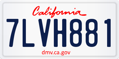 CA license plate 7LVH881