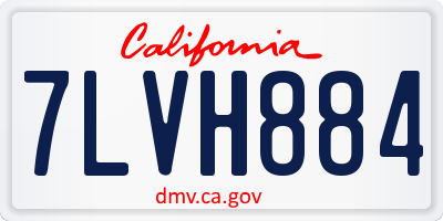CA license plate 7LVH884