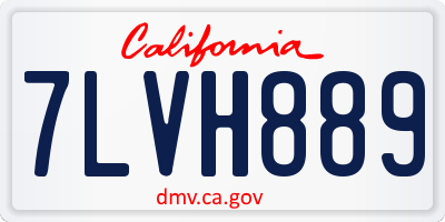 CA license plate 7LVH889