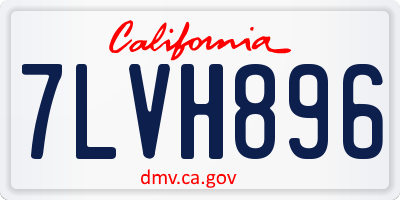 CA license plate 7LVH896