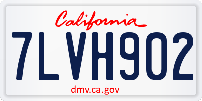 CA license plate 7LVH902