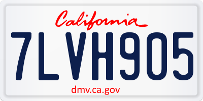 CA license plate 7LVH905