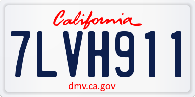CA license plate 7LVH911