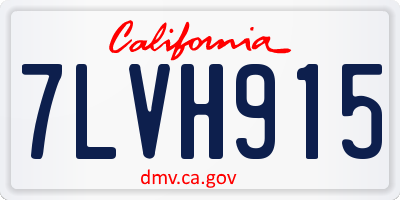 CA license plate 7LVH915