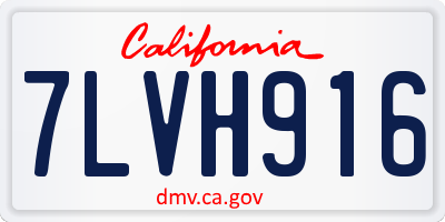 CA license plate 7LVH916