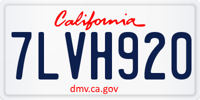 CA license plate 7LVH920
