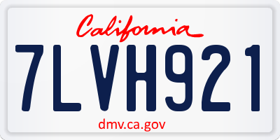 CA license plate 7LVH921