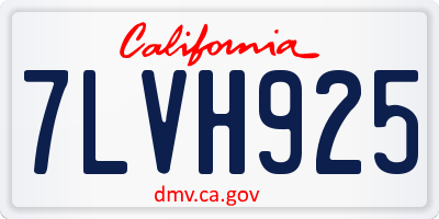 CA license plate 7LVH925