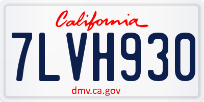 CA license plate 7LVH930