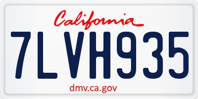 CA license plate 7LVH935