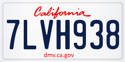 CA license plate 7LVH938