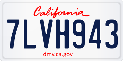 CA license plate 7LVH943