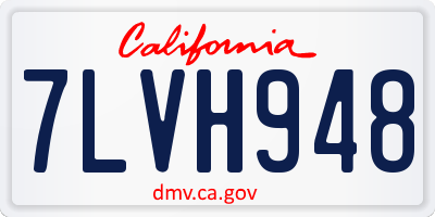 CA license plate 7LVH948