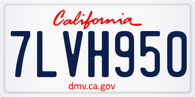CA license plate 7LVH950
