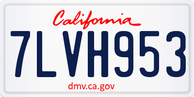 CA license plate 7LVH953