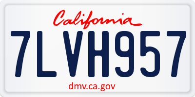 CA license plate 7LVH957