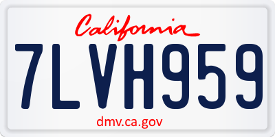 CA license plate 7LVH959
