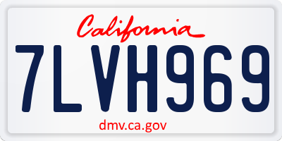 CA license plate 7LVH969